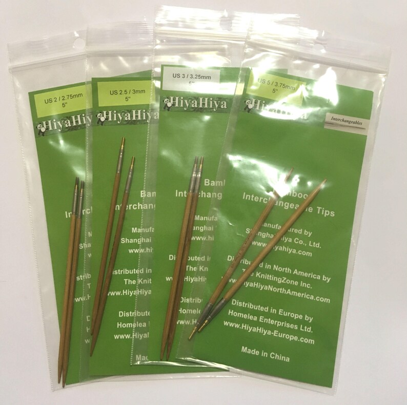 Hiyahiya Bamboo Interchangeable Needle Tips 12cm 5 Etsy
