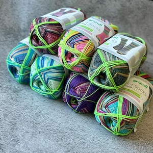 Gründl Hot Socks Simila 4ply 3.5 oz. / 100 g, self striping high quality superwash sock knitting yarn