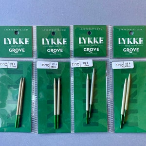 Puntas de agujas de tejer intercambiables de bambú LYKKE Grove de 3,5 y 5, tamaño de 3,25 mm a 4,5 mm/tallas de EE. UU. 3 a 7 imagen 7