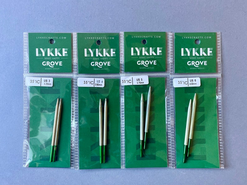 Puntas de agujas de tejer intercambiables de bambú LYKKE Grove de 3,5 y 5, tamaño de 3,25 mm a 4,5 mm/tallas de EE. UU. 3 a 7 imagen 7