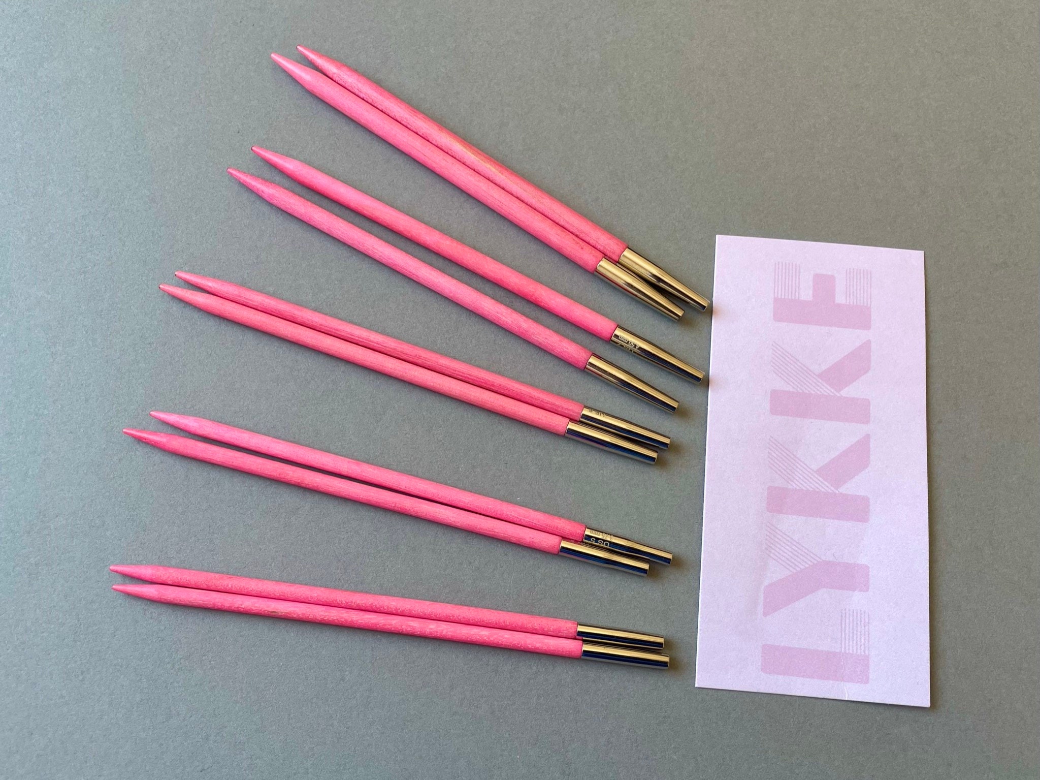 LYKKE Blush Birchwood Knitting Needle Tips: 5" Interchangeable (Size US 4-8)