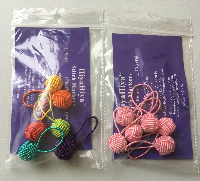Hiyahiya Yarn Ball Stitch Markers Pack of 6 Knitting Etsy