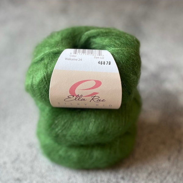 Ella Rae Silky Kid 25g Lace weight mix of super kid mohair and silk Color 24 Wakame