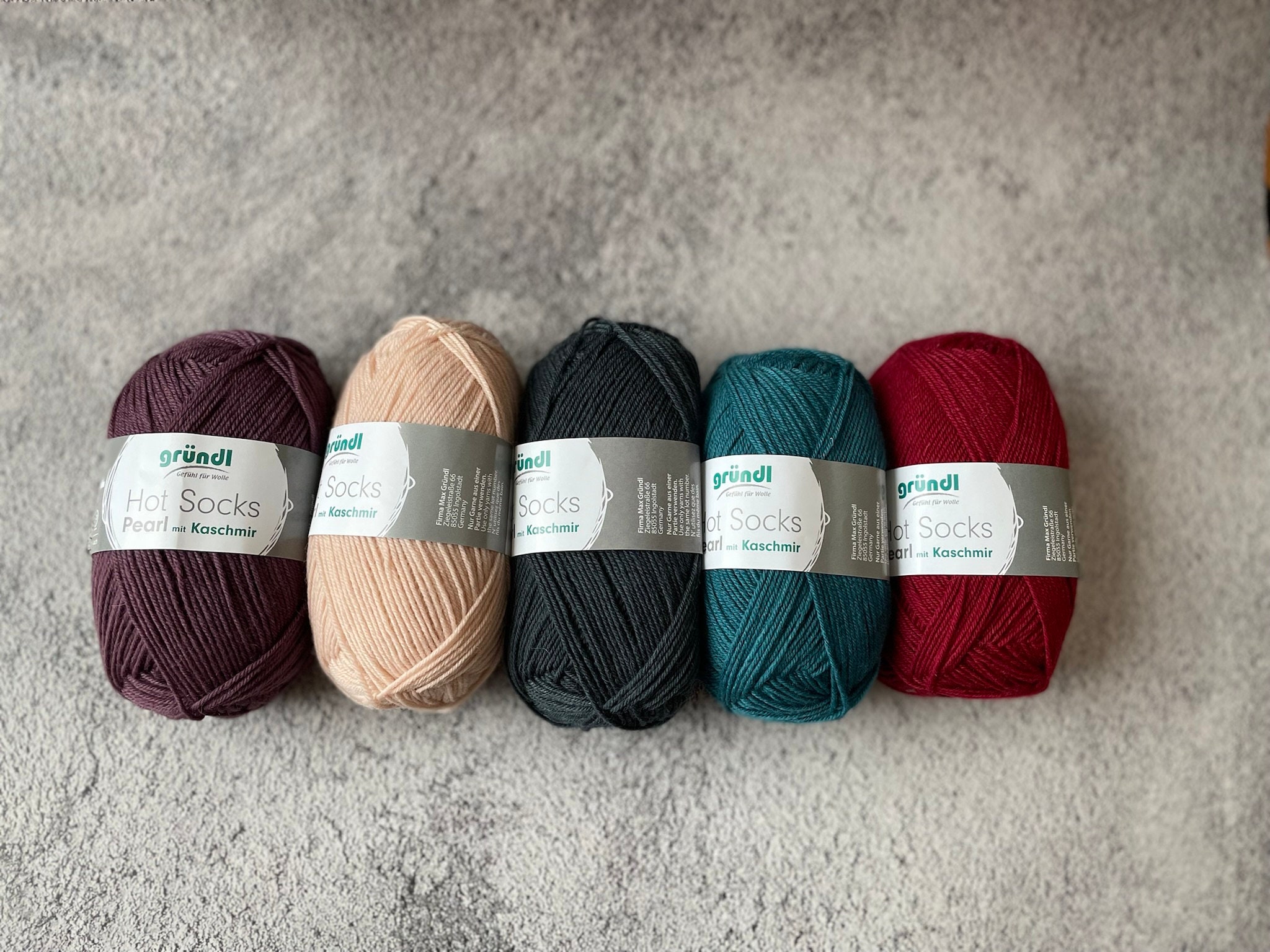 Gründl Hot Socks Pearl With Cashmere 4ply 1.75oz. / 50 G, High Quality  Superwash Sock Knitting Yarn 