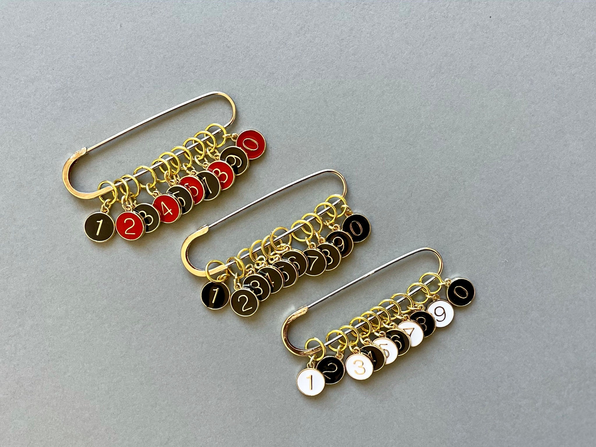 Segnapunti Per Lavoro A Maglia E Uncinetto - Set Di Aghi Colorati Con Bloccaggio - Foto 2