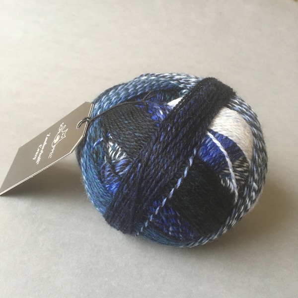 Schoppel Crazy Zauberball color 2099 Blue Break- Self Striping Gradient Plied Knitting Yarn