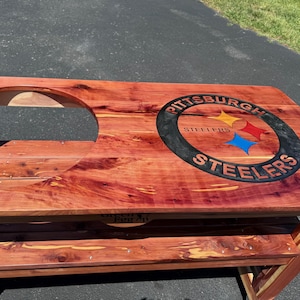 Kamado Grill Table CNC File (.CRV): Large BGE Compatible, Caddy & Handle