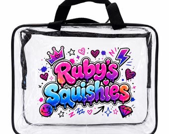 Personalized Clear Squishies Storage Bag | Kids Travel Tote