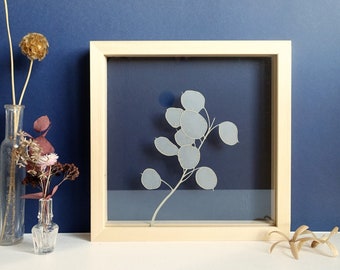 Lunaria Annua paper cut, Honesty plant wall decor, delicate botanical wall decor, botanical lover gift