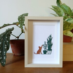 Illustration plantes vertes en papier découpé, cadeau d'anniversaire pour plant lover