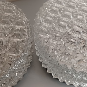 Large wall lights ceiling lights glass 1960 vintage transparent old light fixture