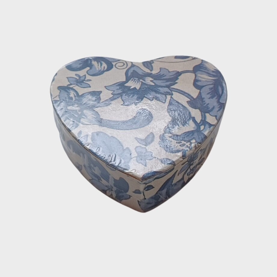 Vintage Cardboard Heart Box Jewelry Box Etsy