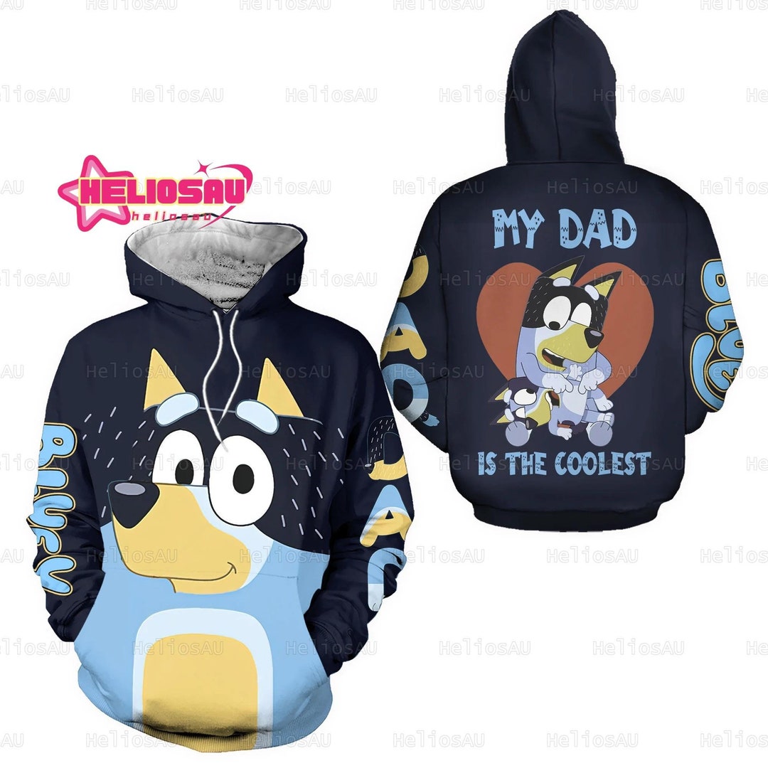 Bluey Hoodie, Bluey Dad Hoodie, Bluey Zip Hoodie, Bluey Trendy Hoodie, Bluey Adult Hoodies