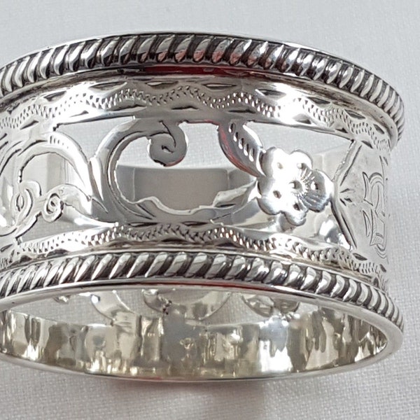 Antique Charles Horner Solid Silver Napkin Ring - Edwardian - Birmingham 1902