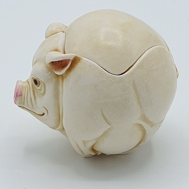 Harmony Kingdom Curly the Pig Roly Poly Collection Box Retired Piece