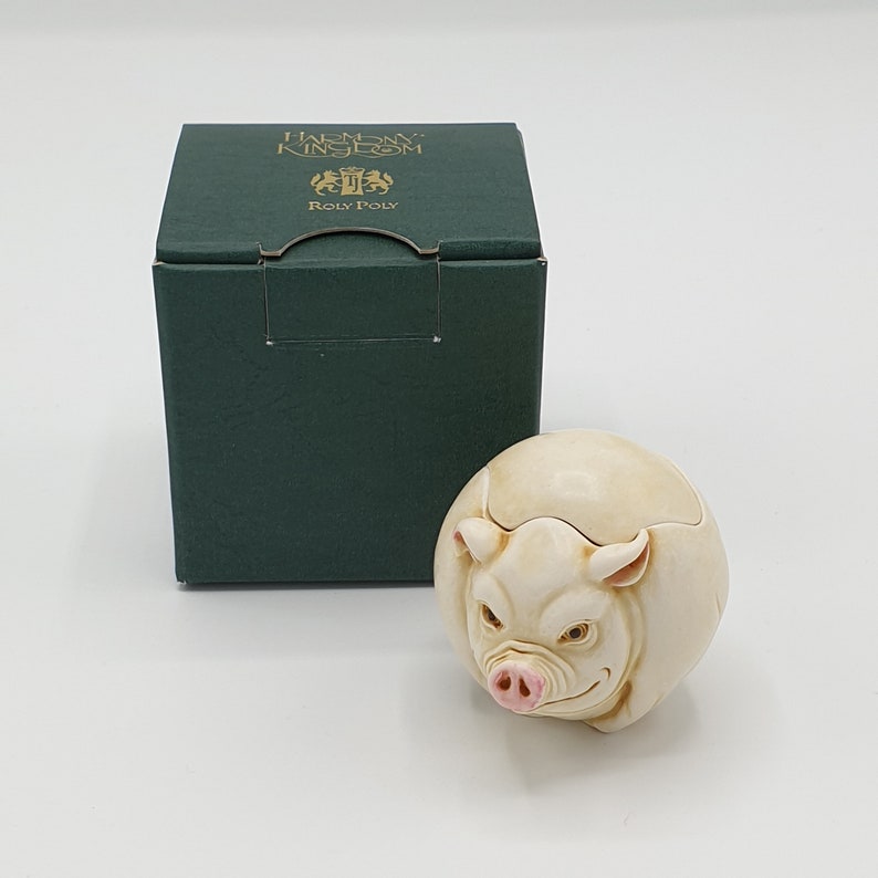 Harmony Kingdom Curly the Pig Roly Poly Collection Box Retired Piece