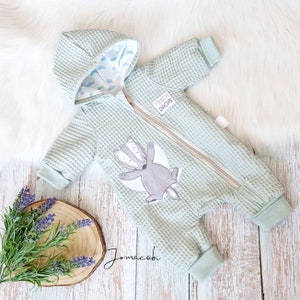 Overall | Wagon suit | Dachs Embroidery | Co-wax cuffs | unisex | with or without motif | possible Color