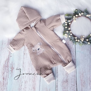 Overall | Wagon suit | Teddy | Bear | Embroidery | | with co-wax cuffs unisex | with or without motif | possible Color