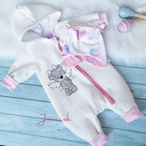 Overall | Wagon suit | Teddy Bear Butterfly | Co-wax cuffs | unisex | | with or without motif Colour selection possible