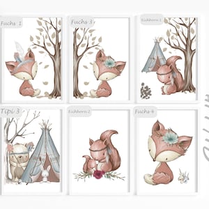 Wandbild für Kinderzimmer | Deko Babyzimmer | Poster Waldtiere | Spar Sets