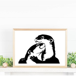 Art print in love Otter | Pair of otters | I love Otter | Decoration | Poster | DIN A5 to DIN A3 possible |