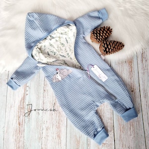 Overall | Car suit | Wolf with beetle | Embroidery | with waxing cuffs | Unisex | possible with or without motif | Color