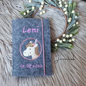 U-Heft Hülle aus Filz | Heft U-Untersuchungen | Pferd | Pony Boho | mit Name und Datum möglich | verschiedene Farben