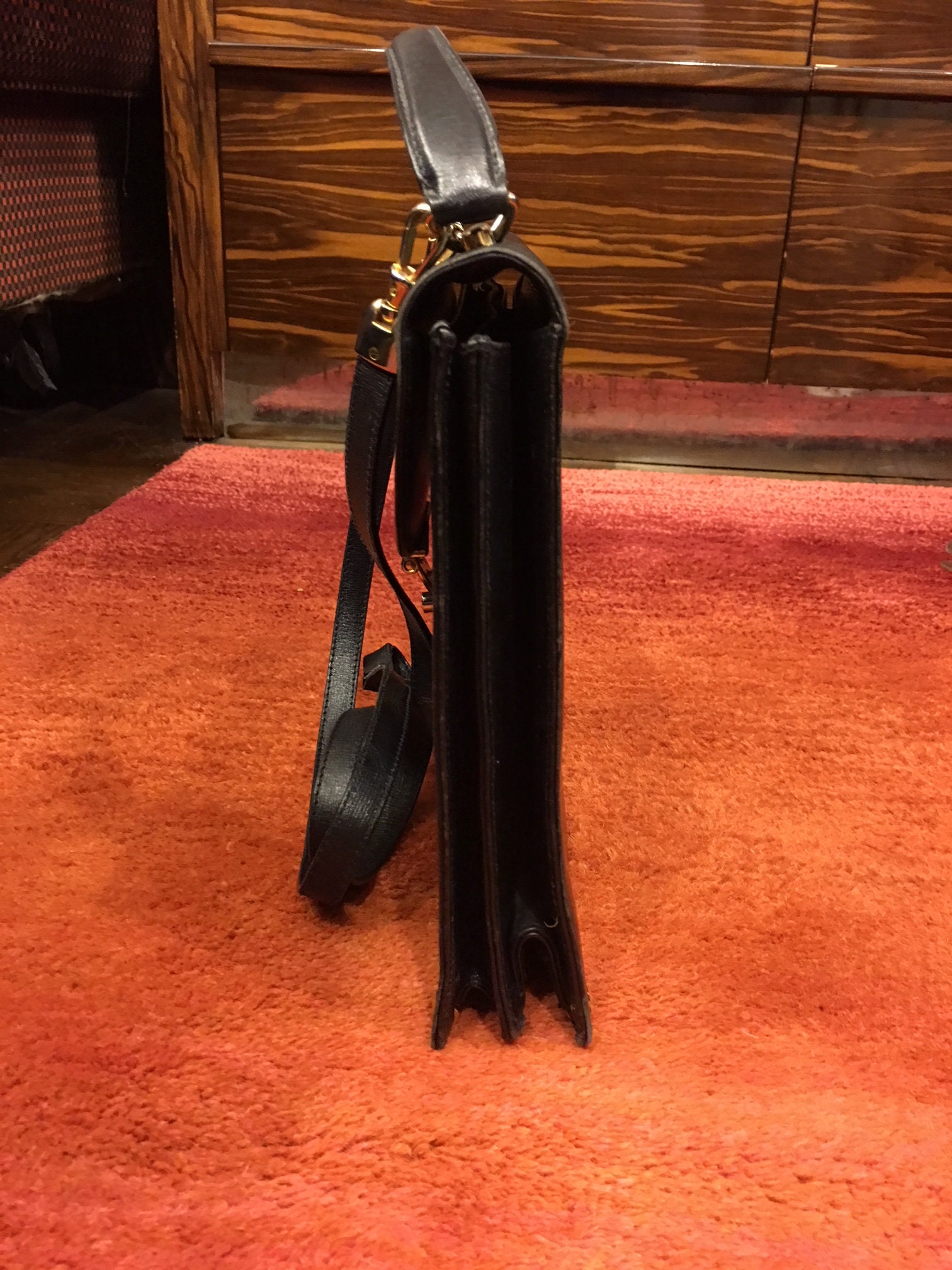Vintage Mark Cross Black Leather Handbag - Etsy