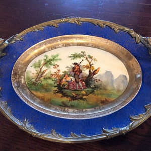 Antique 19th Century French Hand Painted Tray