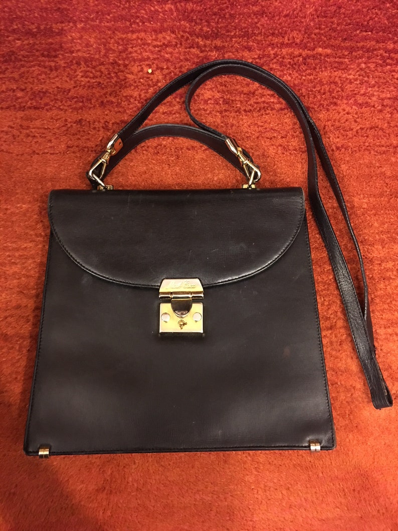 Vintage Mark Cross black leather handbag image 2