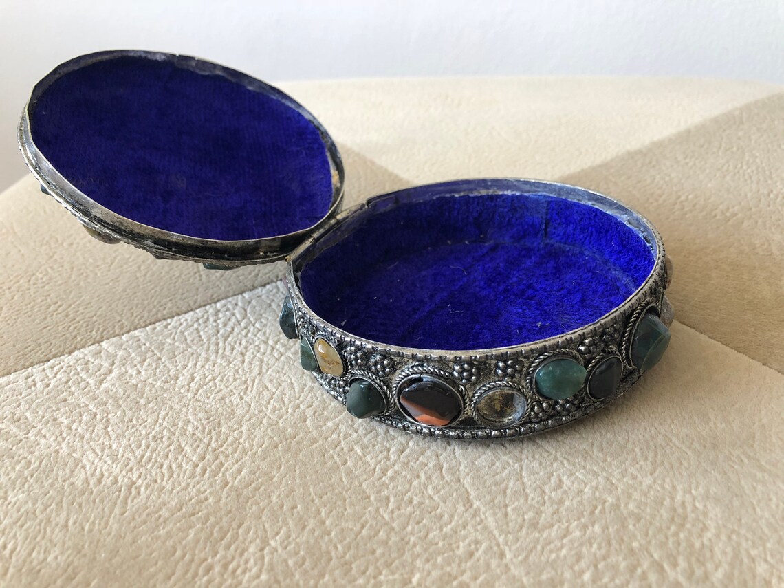 Gemstone Covered Jewelry Box Etsy