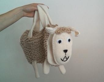 Crocheted sheep purse