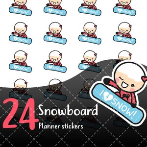 MojiMoi-kawaii autocollants de Snowboard pour les cartes de la vie, Erin Condren autocollants, autocollants de planificateur, kikki autocollants, autocollants prune, filofax autocollants