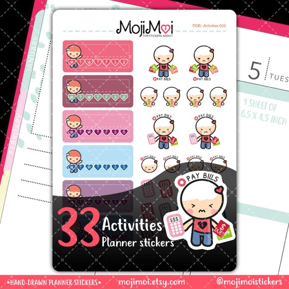 PAY BILLS Stickers for Life Planner Bill Due Stickers | Etsy