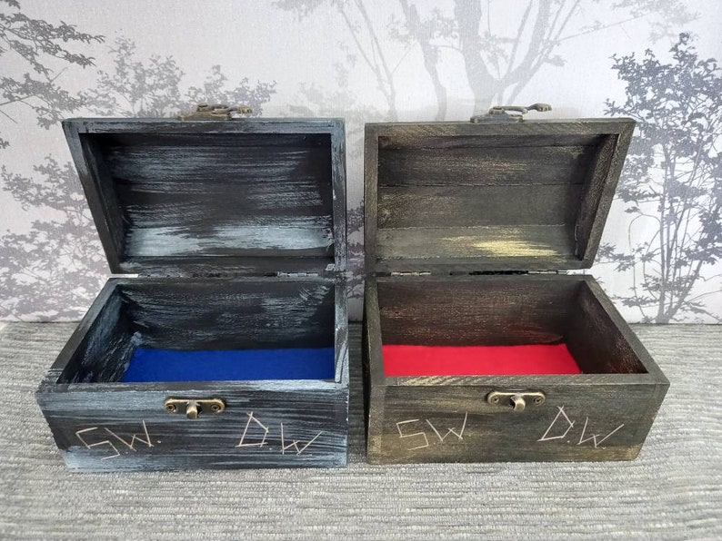 Supernatural Demon Protection Symbol Box. Black, blue and silver or black, red and gold. image 2