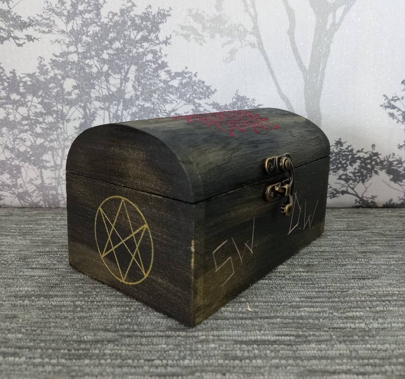 Supernatural Demon Protection Symbol Box. Black, blue and silver or black, red and gold. image 5