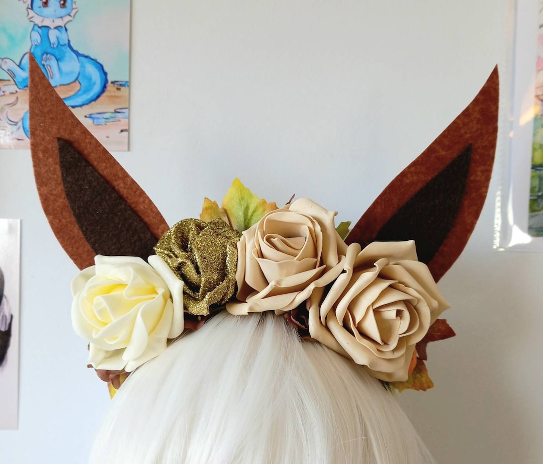 Eeveelutions Ears Eevee Headpiece Headdress Flower Crown Etsy