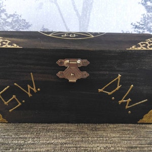 Supernatural Family Business Protection Box. Demon trap, pentagram, Angel, Winchester, curse box, jewellery box, jewelry box, gift image 4