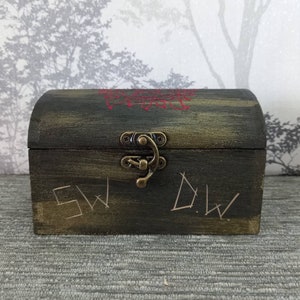 Supernatural Demon Protection Symbol Box. Black, blue and silver or black, red and gold. Black, red, gold.