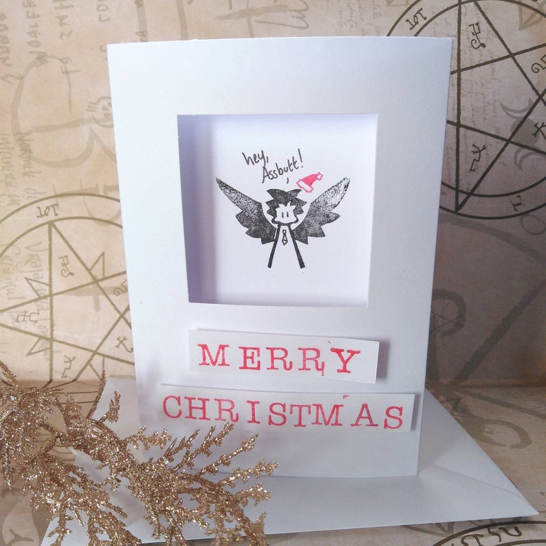 Angel Christmas Card. Insult, simplistic. image 2