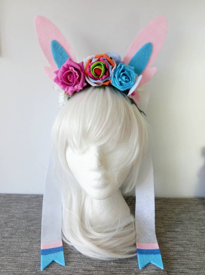 Sylveon Eeveelution Ears Headpiece Headdress Flower Crown Etsy
