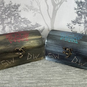 Supernatural Demon Protection Symbol Box. Black, blue and silver or black, red and gold. image 1