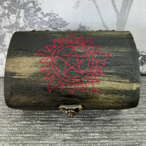 Supernatural Demon Protection Symbol Box. Black, blue and silver or black, red and gold. image 4