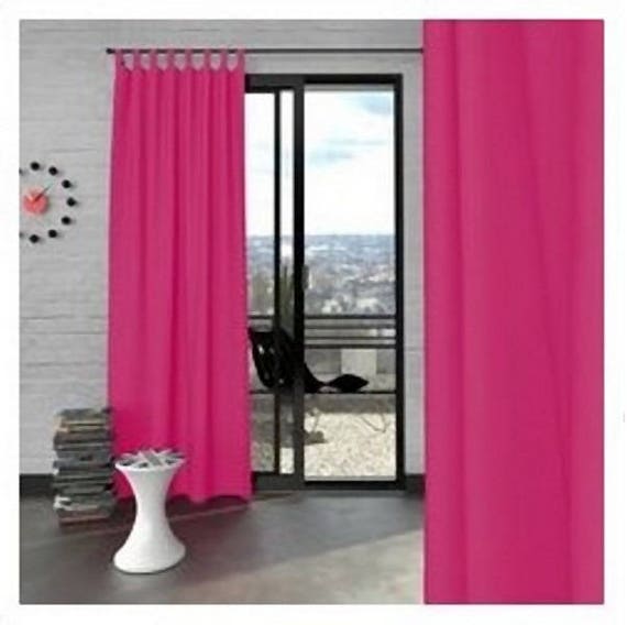 Lot 2 Curtain A Paw Deco Fabric Fuchsia 135 X 230 Cm Pair Etsy