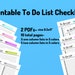Simple Printable to Do List Checklist- 2 Variations With 5 Color ...
