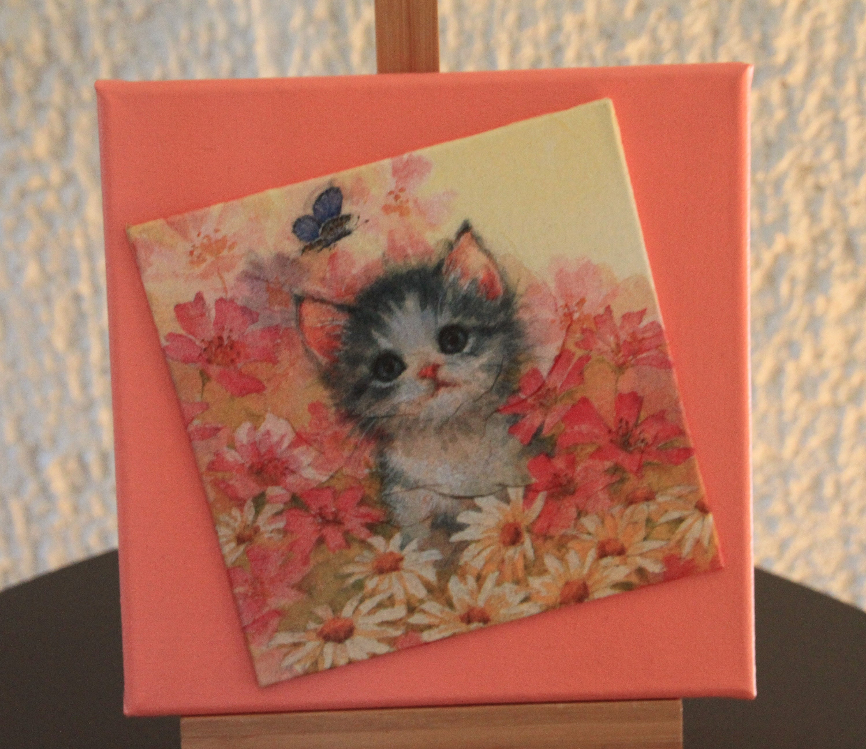 Tableau Home-Deco Chaton Gris