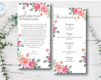 Destination Wedding ItineraryWedding Welcome LetterWedding ItineraryDestination Wedding Welcome LetterEditableINSTANT DOWNLOADTropical