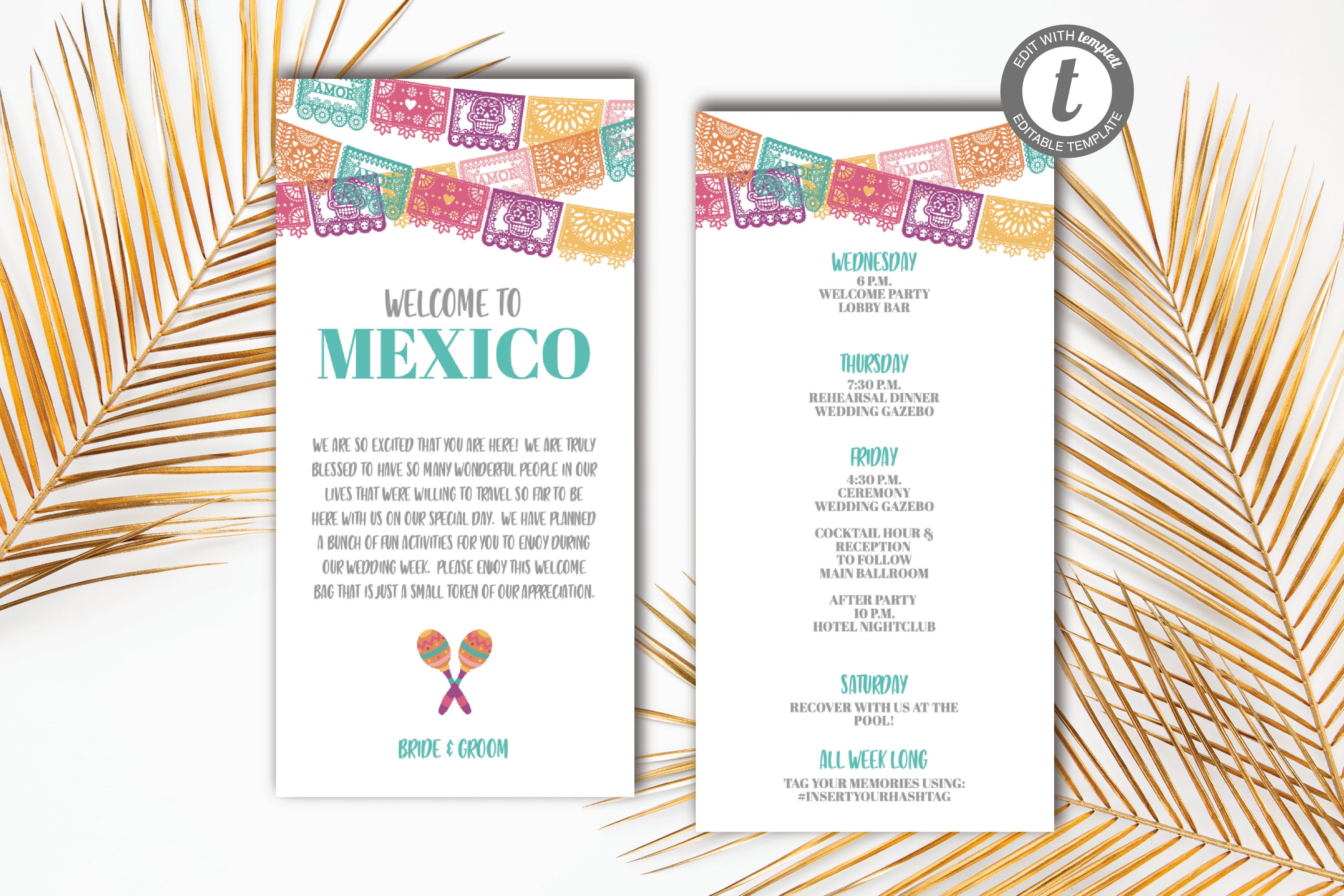 Mexico Wedding Itinerary Letter