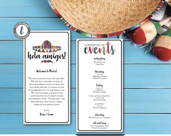 Mexico Destination Wedding Itinerary, Destination Wedding Welcome Letter, Bridal Party Itinerary, Editable Template, MX100