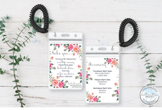 Destination Wedding Welcome Bag Favors Room Key Holder Etsy